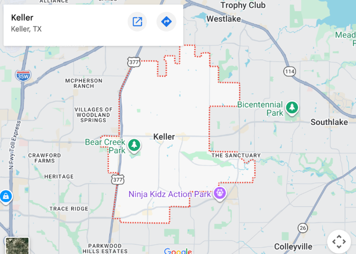 map of keller tx